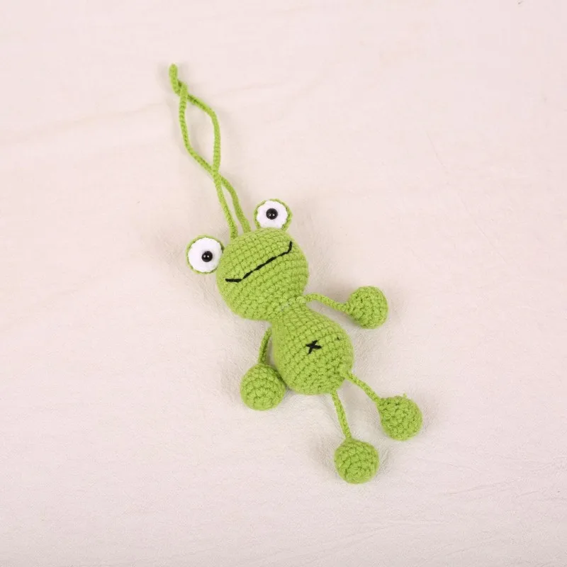 Handmaking Cartoon Animal Doll Crochet Keychain Cute Knitted Raccoon Keyrings For Bag Pendant Knitting Fox Doll Custom Accessory