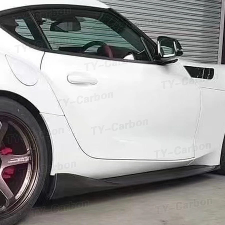 For Toyota Supra A90 A91 MK5 2019+ Carbon Fiber VS Side Skirts Extension Plate Lip Separator Bumper Side Spoiler Car Accessorie - view 6