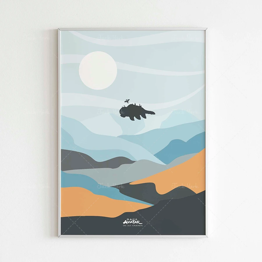 Fan Art The Last Airbender, Minimalist Aang Art, Digital Download Poster,