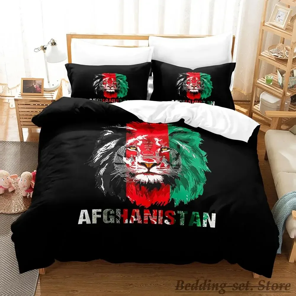 2023 Afghanistan Flag Bedding Set Single Twin Full Queen King Size Bed Set Adult Kid Bedroom Duvetcover Sets parure de lit Bed