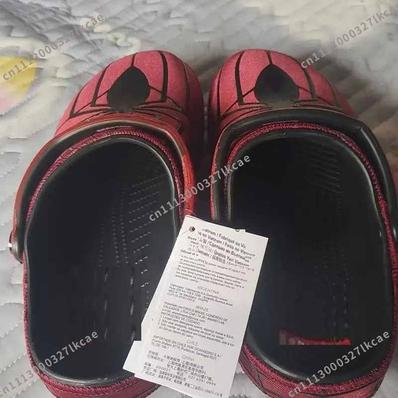 Adult Spider Web Pattern Clogs White Eva Garden Shoes Non Slip Man Beach Slip On Casual Slippers with Adjustable Strap - view 2