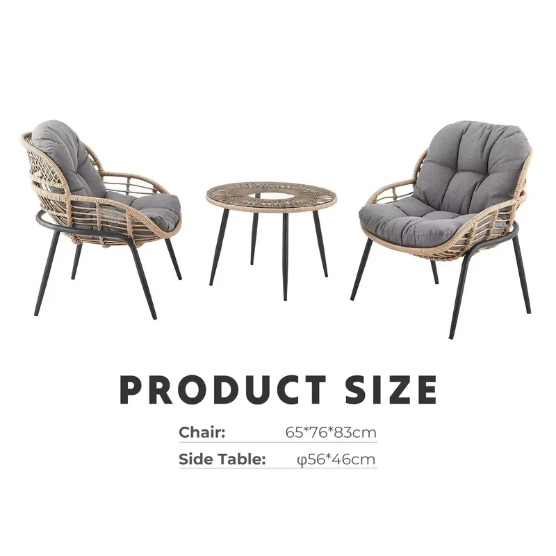 Modern PE Rattan Outdoor Garden Table Sofa Chair Set for Bedroom Bathroom Apartment Office Versatile Furniture Application