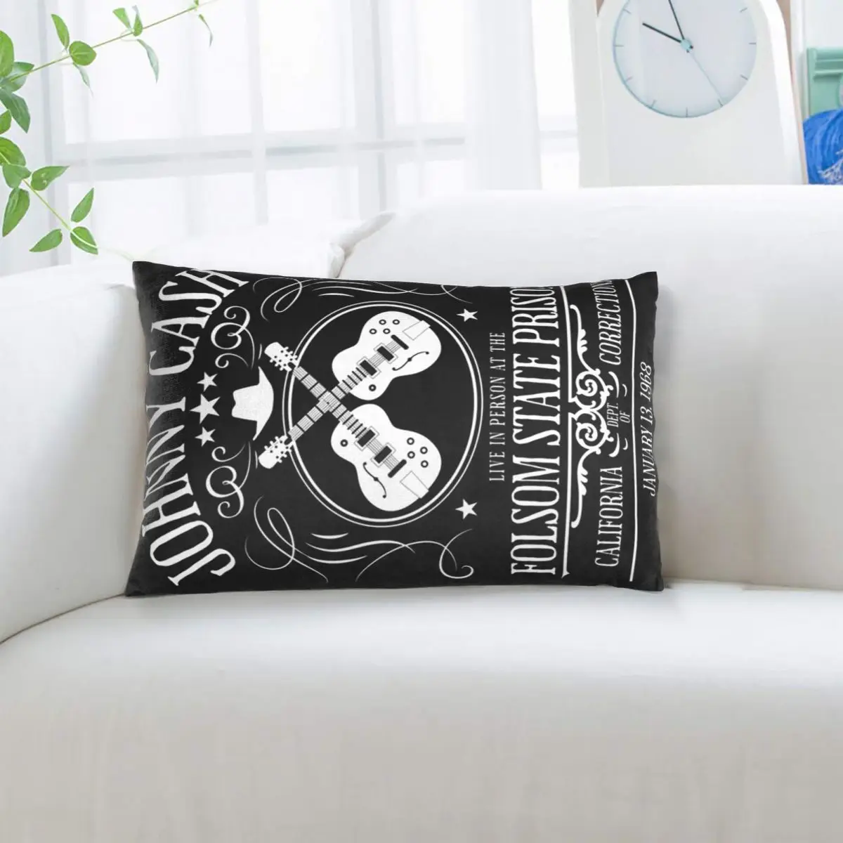 Johnny Cash Live At Folsom State Prison Jan 13 1968 Rectangle Pillowcase Cushion Cover Decor Bedroom Bed Home Throw Pillow