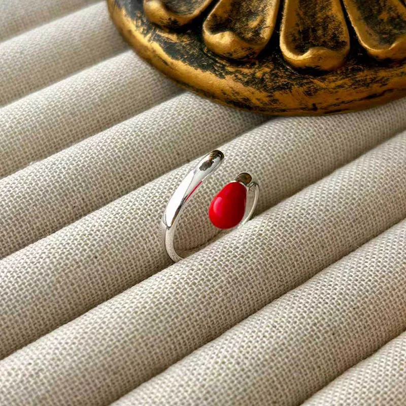Foxanry Silver Color Handmade Open Ring For Women Couple Minimalist Creative Design Classic Unique Fashion Birthday Jewelry Gift - view 2