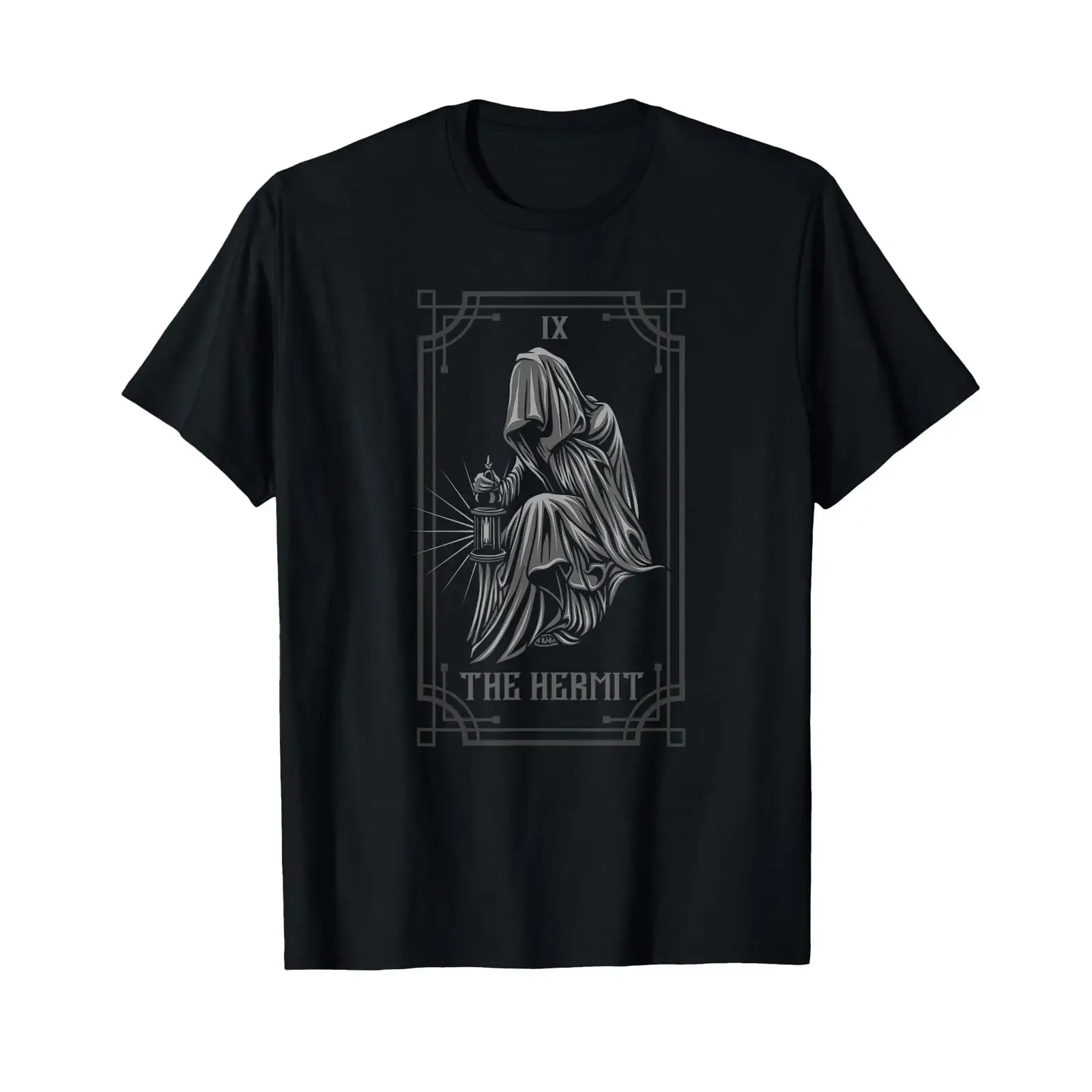 Hermit Tarot Card Gothic Fortune Teller Occult T Shirt vintage Washed Breathable graphic homme Stretched Versatile Stylish