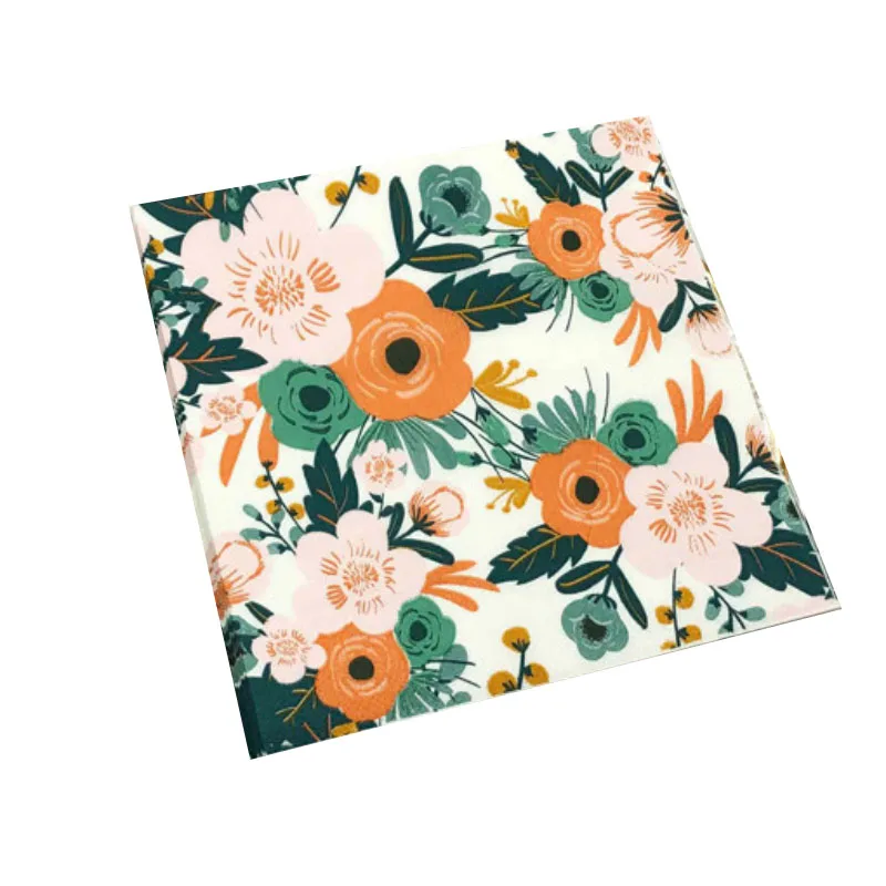 10/20pcs/Bag Flower Printed Paper Napkin Birthday Wedding Party Table Setting Paper Cafe Mouth Cloth Colourful Paper Placemat