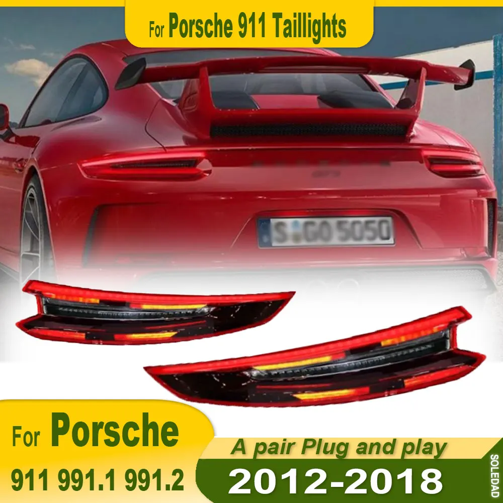 

2pcs Car Taillights for Porsche 911 LED Tail Lights 2012-2018 991.1 Upgrade 991.2 Rear Lamps DRL Brake Turn Signal Accessories