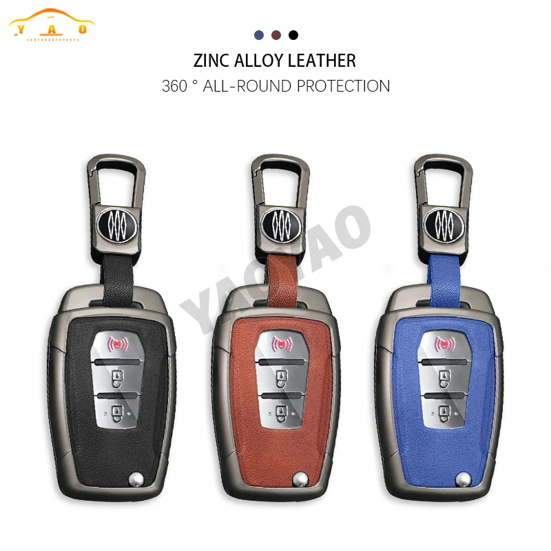 2024 New Zinc Alloy Leather Car Key Case For SsangYong Kyron 2 Sanka Actyon Korando Tivoli Key Protect Fob