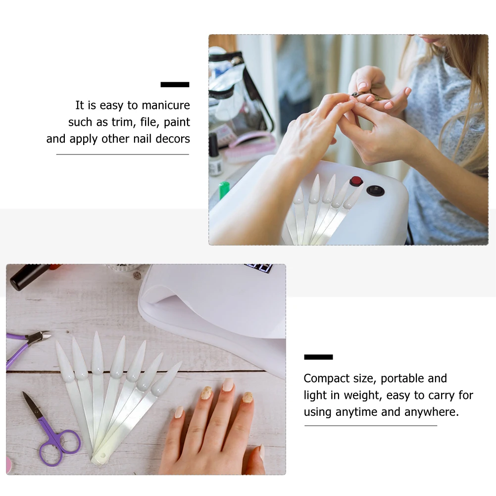 

2 set 2 Sets Fan-Shaped Display Color Cards Art Practice Tips Manicure Sample Sticks Plastic Tips Color Chart Fake Nail Pieces