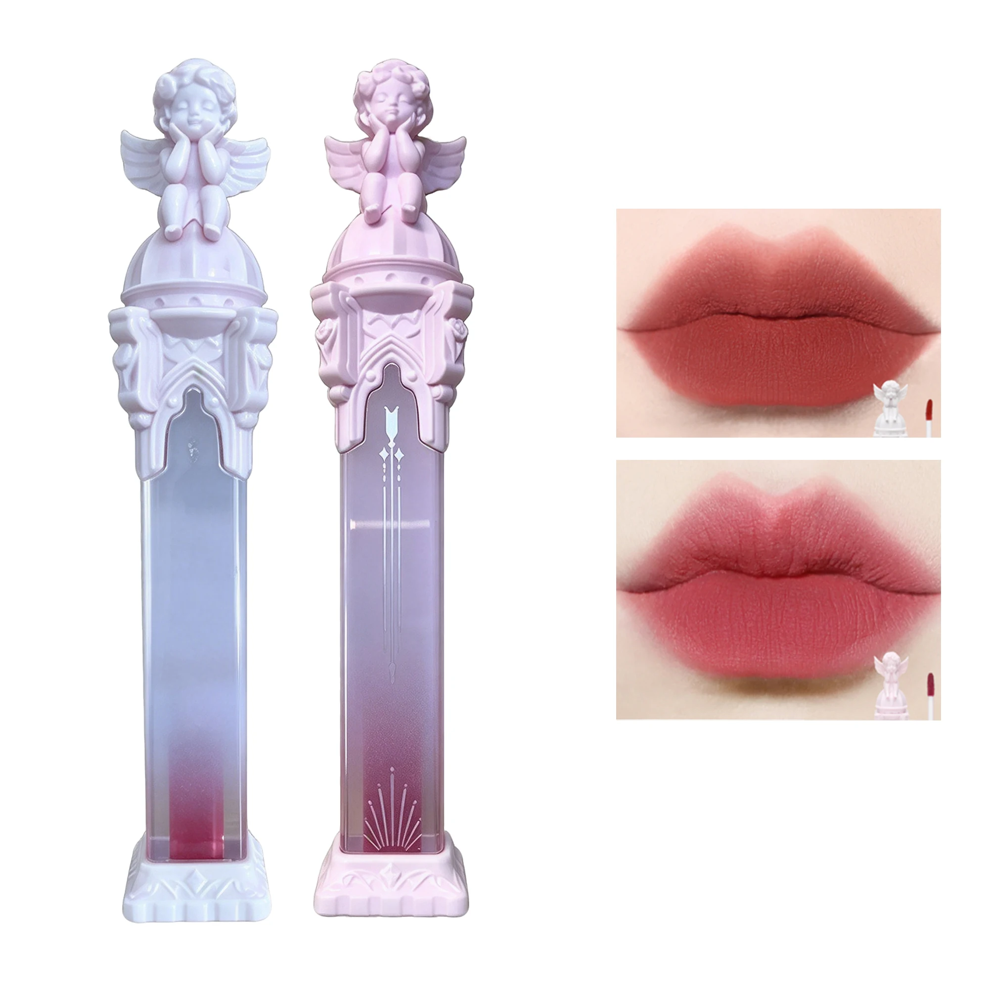 Flower Knows Little Angel Velvet Matte Lipstick Lip Mud Dried Rose Color Long Lasting Soft Texture High Pigment Korean Makeup