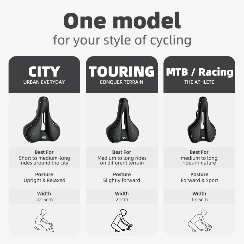 WEST BIKING Soft Comfortable Bicycle Saddle Cycling MTB Saddle Hollow Breathable Widening Thickening Shock Absorber Bike Seat