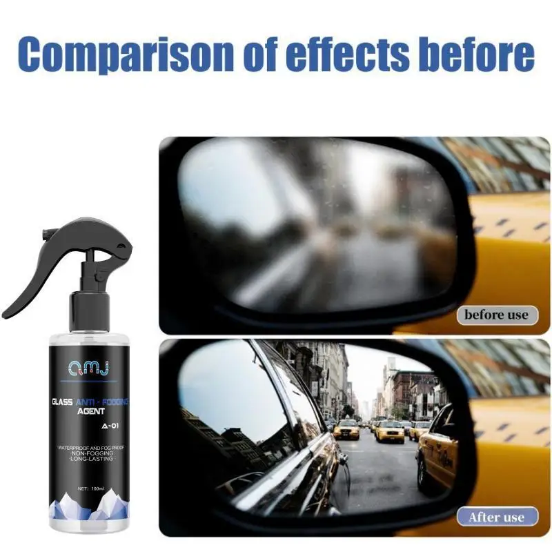 Car Anti-Fog Glass Coating Agent Anti-Fog Cleaner Coating Liquid Windshield Anti-Fog Spray Rainproof and Waterproof