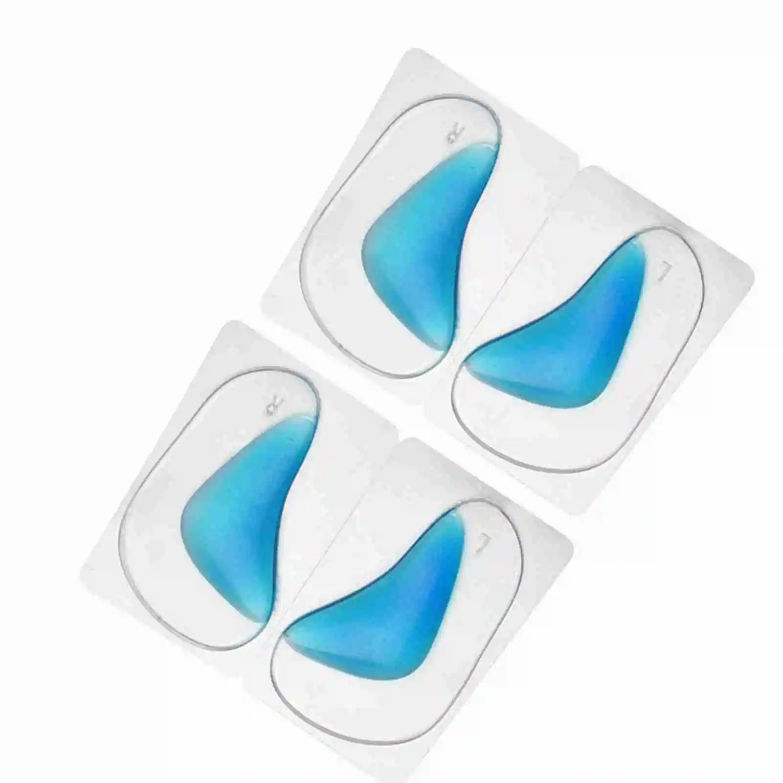 

2 Pairs/Set Silicone Foot Support Cushion Shoe Insoles Pads, Blue, Size 10*5.5cm, Weight 55-61g, Foot Arch Support, 3D Design,