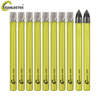SANLEETEK Diamond Drill Bits Set 5-35mm Hole Saw Carbide Drill Round Shank for Marble Granite Ceramic Porcelain Tile
