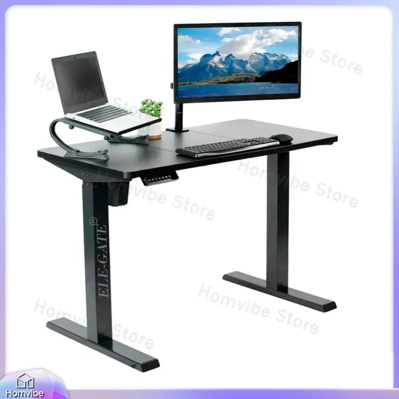 Height Adjustable Standing Desk 80kg Load Metal Frame Sit Stand Workstation Ergonomic Office Table 100-240V