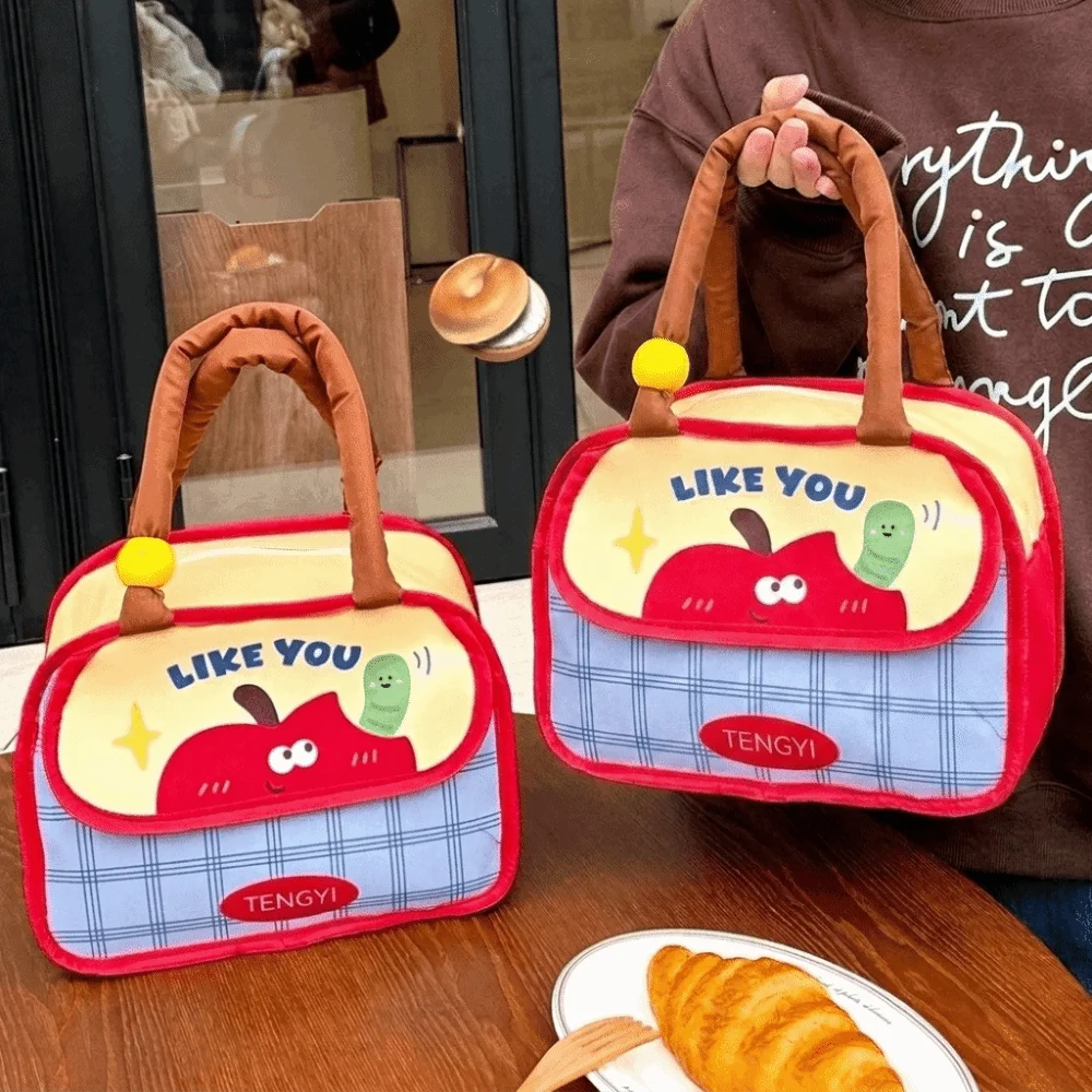 Portable Cartoon Insulated Lunch Bag Cold Insulation Aluminum Mold Picnic Bag Patchwork Design Large Capacity Insulated Tote Bag