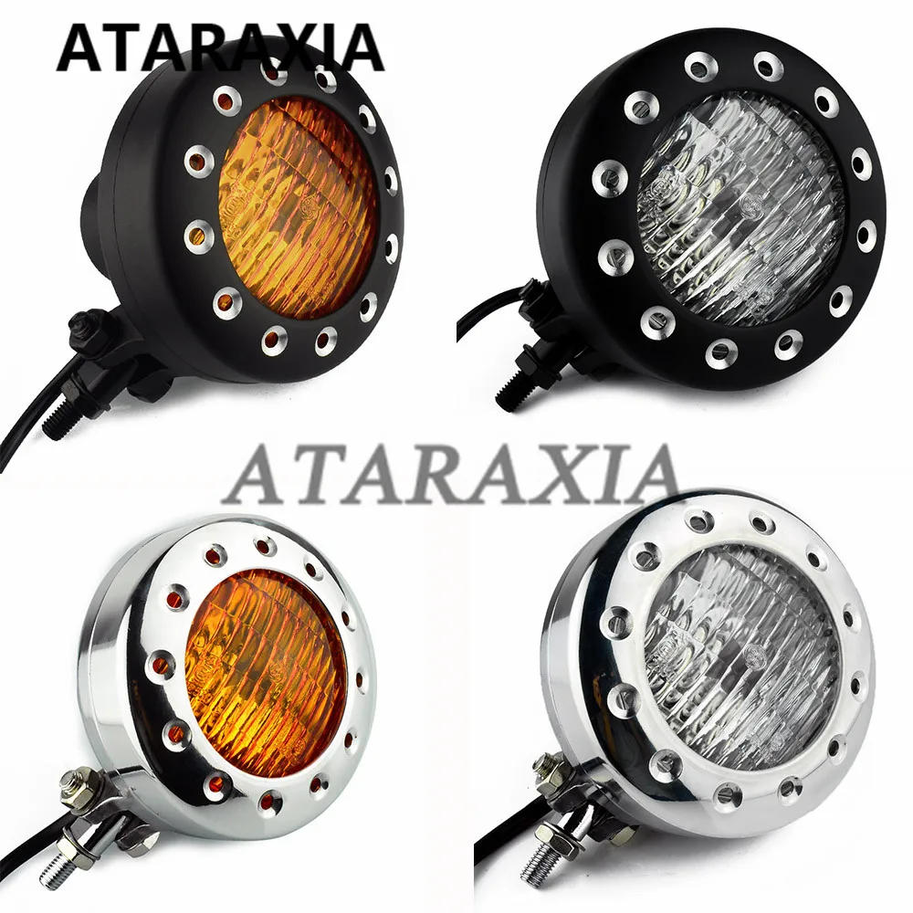 Motorbike Retro Vintage Headlights Beam Head Light Headlamp High/Low Beam Lamp For Harley Chopper Bobber Cafe Racer Cruiser