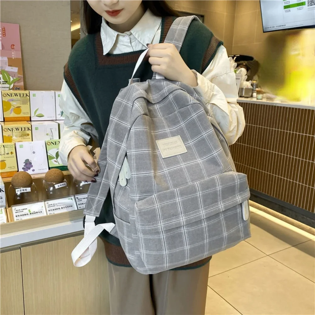 Fashion College School Bag Casual New Simple Women Backpack Striped Book Packbags for Girls Travel Shoulder Bag Rucksack