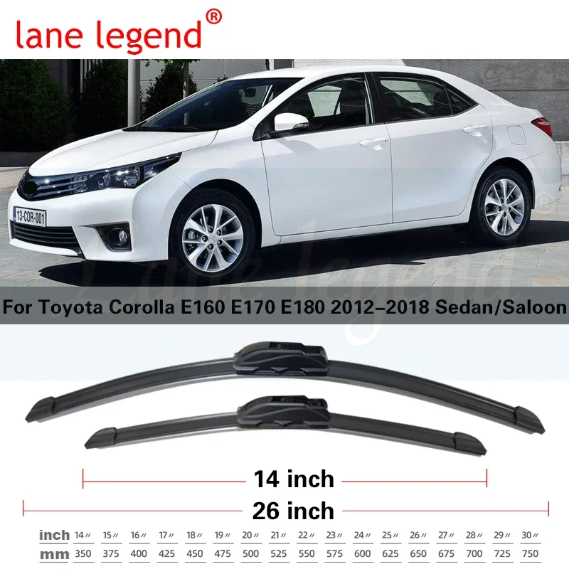 Spazzole tergicristallo ibride anteriori LHD per Toyota Corolla E160 E170 E180 2012 - 2018 accessori per parabrezza finestra parabrezza 26 \