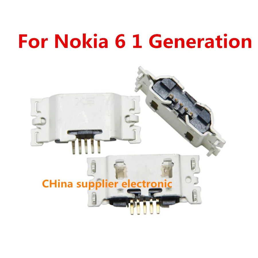 10pcs-100pcs Micro USB Jack Socket Connector Charger Charging Dock Port For Nokia 6 1 Generation TA-1000 TA-1003 360 For N6 Pro