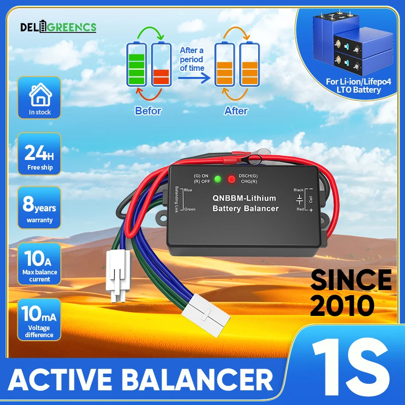 

QNBBM 1S Active Battery Balancer for Li-ion li-po Lifepo4 LTO 18650 DIY Battery Packs With LED Indicator Unique Double Patent