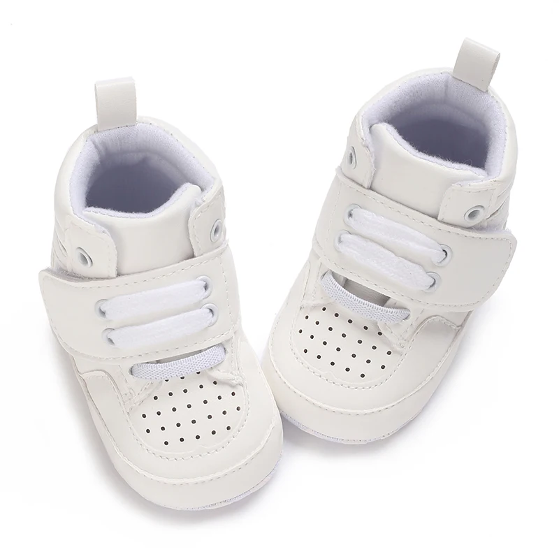 Frühlings-Schuhe für Babys, Neugeborene, Mädchen und Jungen, Freizeit-, Tauf- und rutschfeste Laufschuhe, weiße Sneaker mit weicher Sohle, Prewalker – Detail 8
