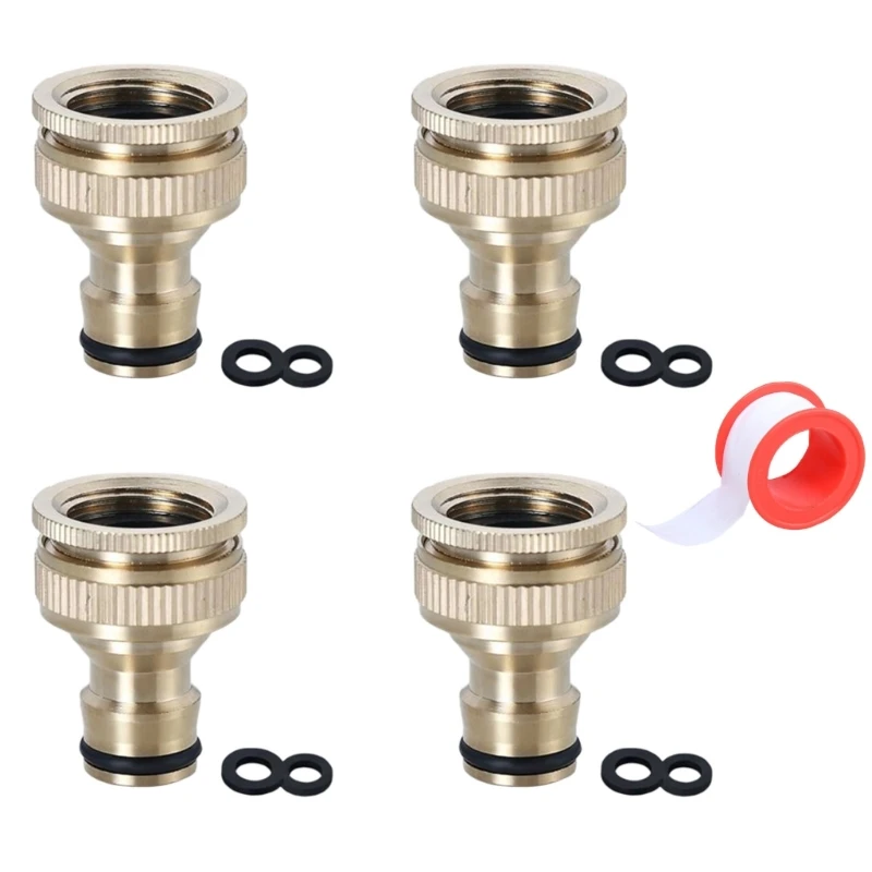 

652F Sturdy Stainless Steel 3/4Inch Garden Hose Quick Connection Adapters with Male Thread for Tap and Sprinklers Daily Use