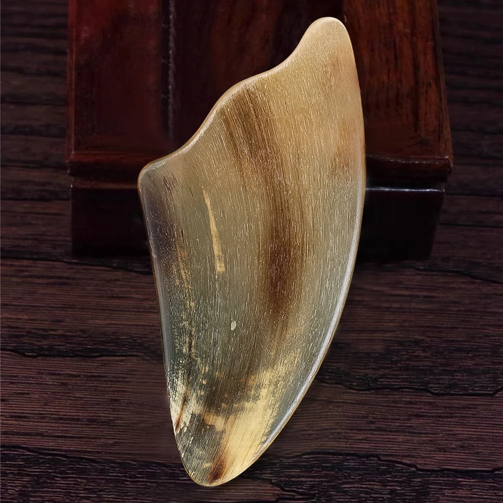 Cow Horn Gua Sha Board Curved Massager Home Muscle Tension Reliever Body Care Anti Puffines Classic Remedy Miniature Decor Craft