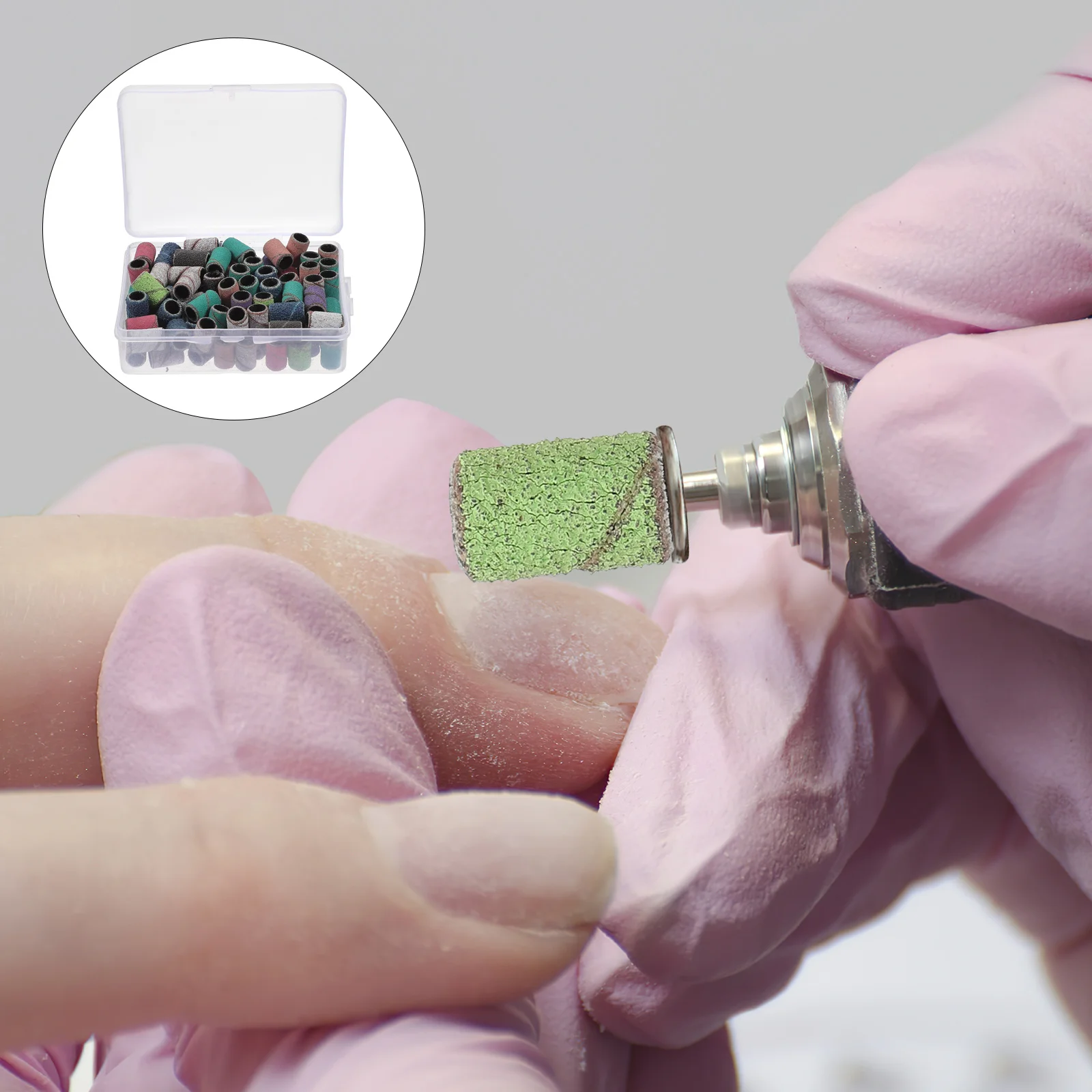 サンディングバンドセット プレミアム素材 高硬度 ネイルドリル サンディングバンド マニキュア バフ研磨リング ジェルポリッシュリムーバー