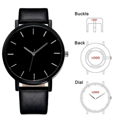 Brand Your Own Wrist Watches Custom Logo Watch OEM Design Full Black Personalized Men Watches