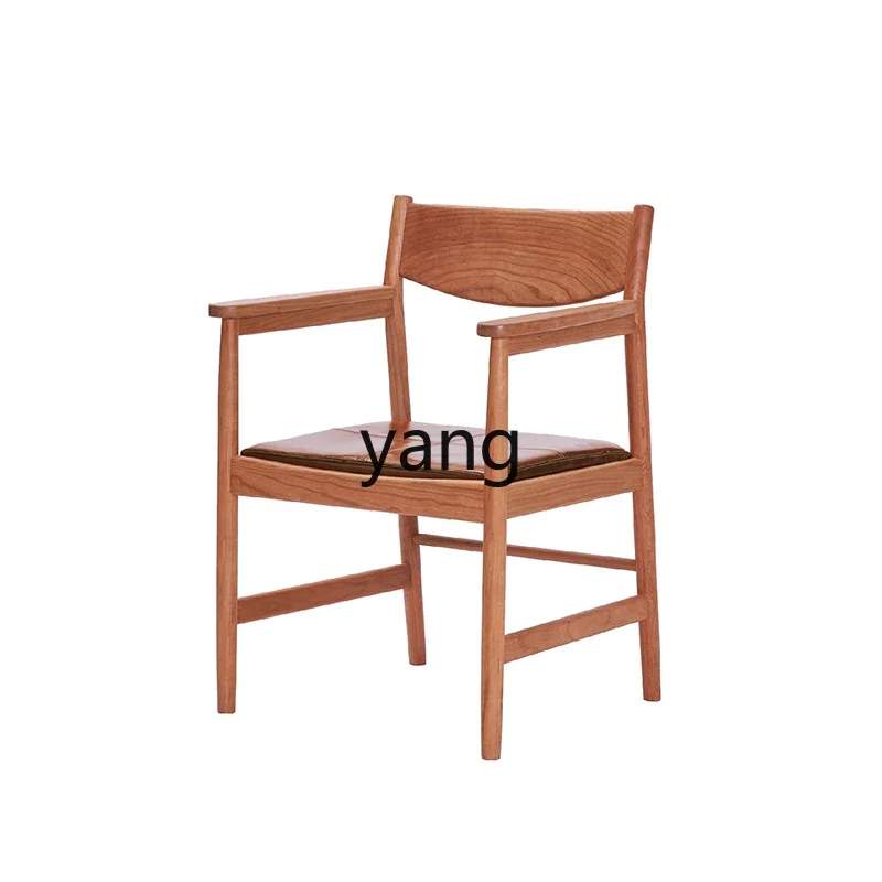 LMM curved armchair, office seat, leisure home bedroom backrest solid wood