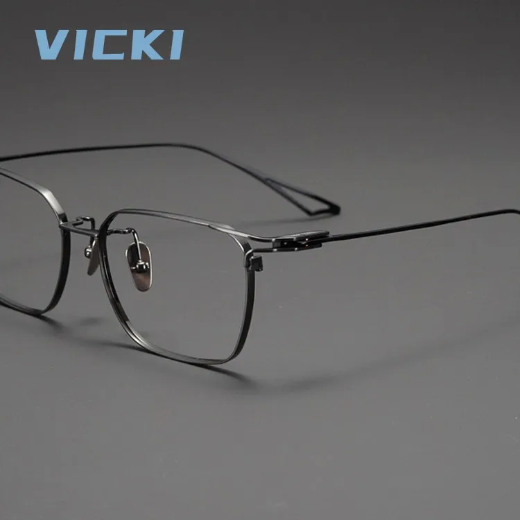 Lunettes photochromiques anti-lumière bleue pour hommes, montures en titane VICKI, style professionnel, verres progressifs multifocaux, prescription personnalisable