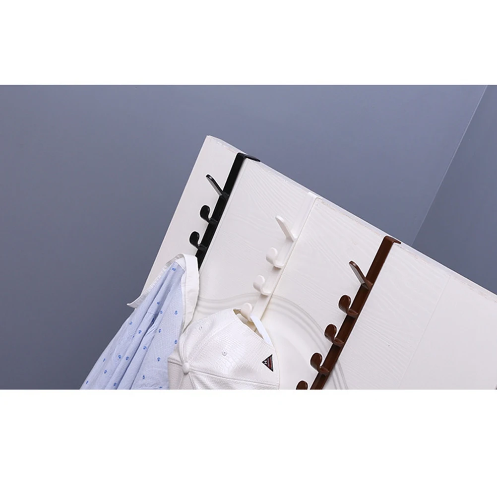 

3pcs Clothing Hooks Over Door Hanging Rack 5 Hook Multifunctional Plastic Hanger For Towel Coat Hat Storage Bathroom Bedroom