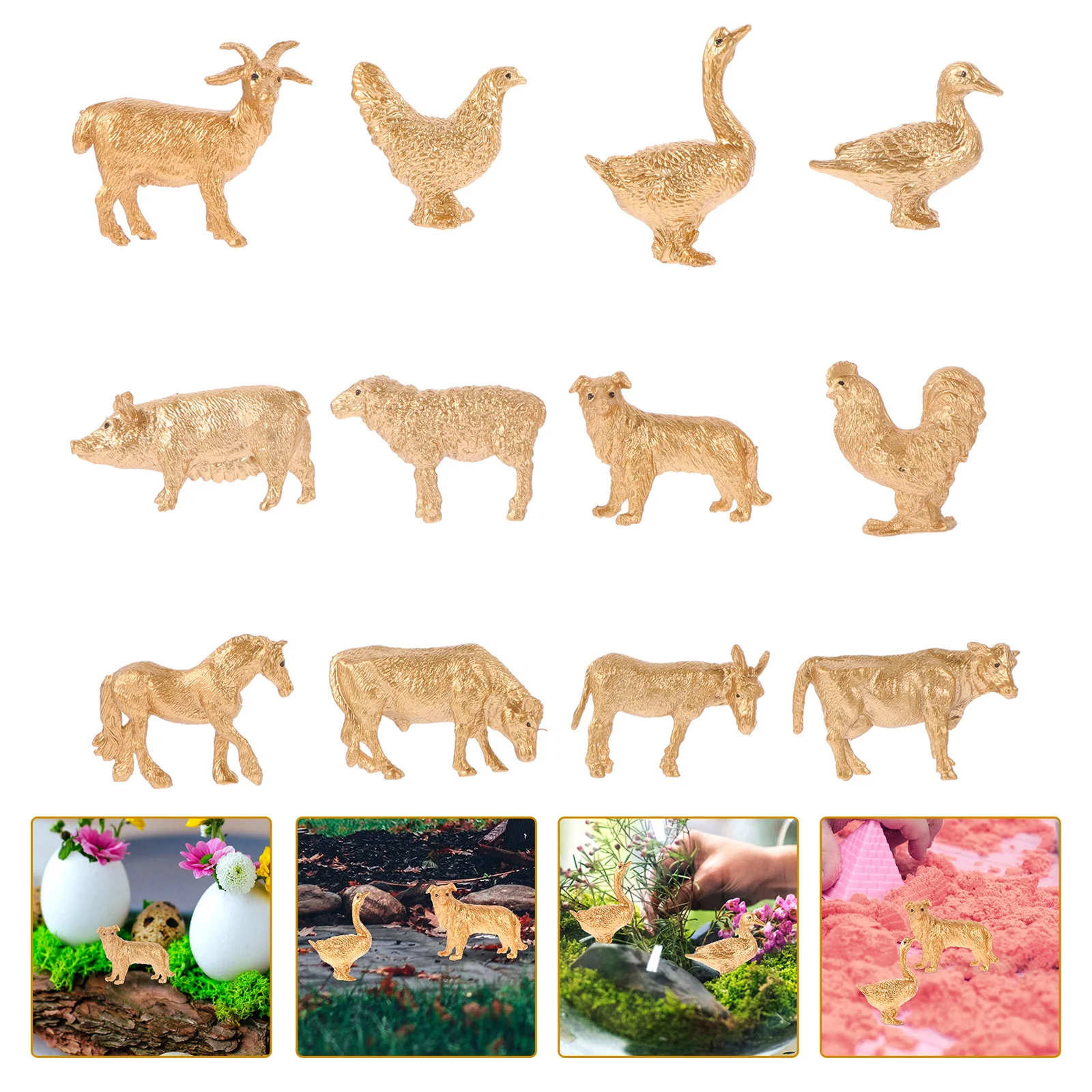 

12 Pcs Animal Model Animals Figures PVC Figurines Sand Table