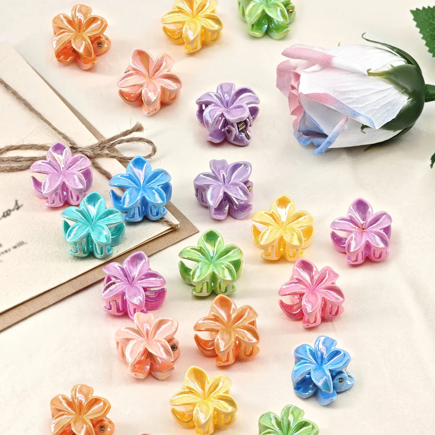 16/36pcs Mixed color Daffodil Flower Decor Summer Hair Clip, Lovely Y2K Style  Hair Clips Hair Braiding Cuffs Decoration