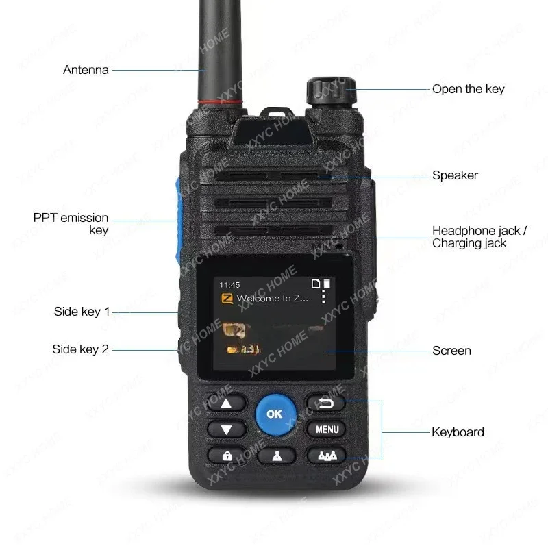 Zello 무전기 대외 무역 POC 국경 간 공용 네트워크 무전기 GPS 4G Bluetooth WIFI