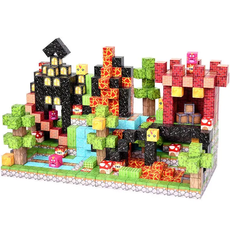 Blocos de construção magnéticos personalizados 100PCS 205. Cores vibrantes, construção gratuita, melhora as habilidades STEM e de jogo. Presente de feriado perfeito.