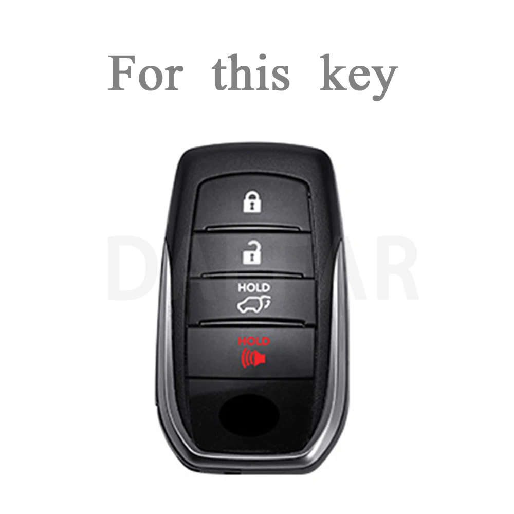 4 Buttons TPU Car Key Case Cover Remote Fob Shell For Toyota Hilux Revo Innova Rav4 Fortuner Skin Key Chain Holder Protector