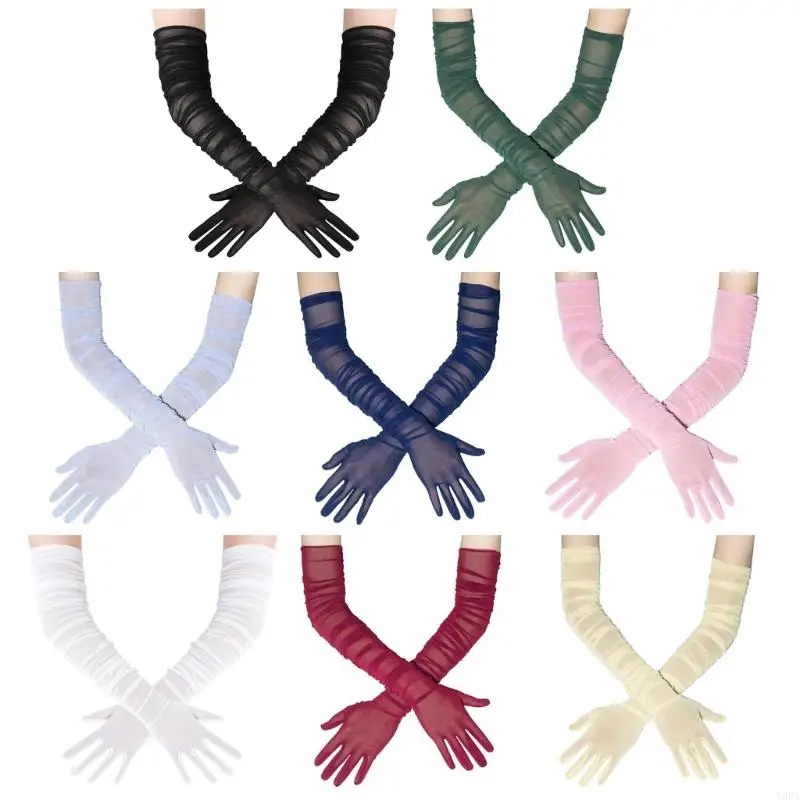 

Y88a нежные кружева, как чистые перчатки 70-100 см. Длина вечернего износа, сетчатые сетчатые перчатки для костюмов, свадеб