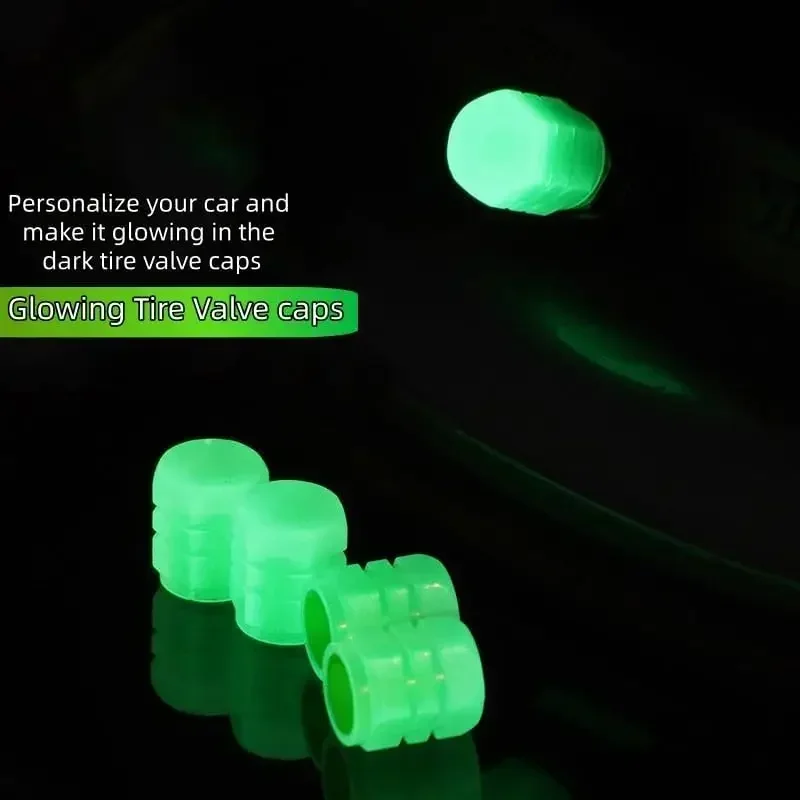 4/8 Stück Verbesserte Leuchtende Reifenventilkappen, Fluoreszierende Universelle Ventilkappen, Geeignet für Autos, SUVs, Fahrräder, Motorräder – Detail 6