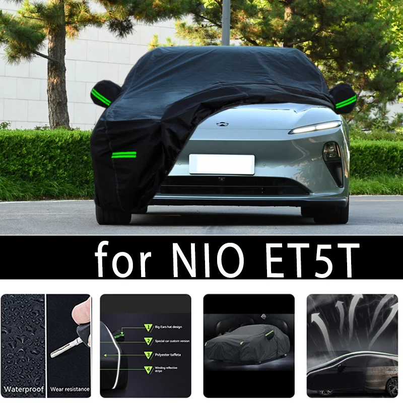 

For NIO ETST Car Covers Outdoor Waterproof Sun Rain Snow Protection UV Auto Cover 190T Car Protective Full Covers