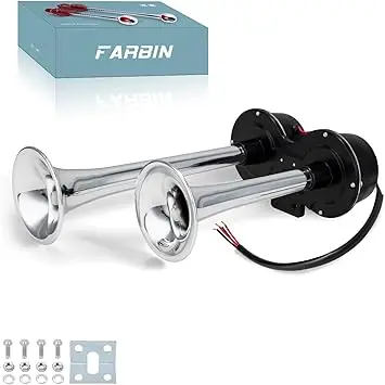 

Train Horn 12V Car Horn Electric Truck Horn Super Loud Dual Horns Chrome for Semi Trucks Pickups Motorcycles SUV Boat