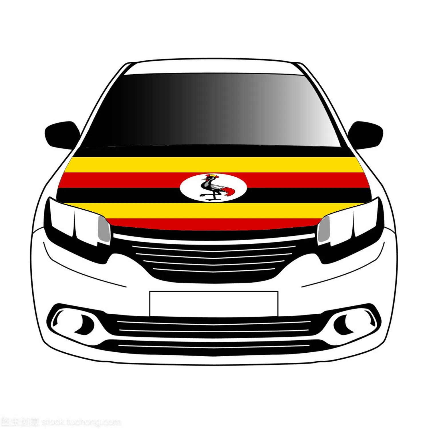 

Uganda flags car Hood cover flags 3.3x5ft/5x7ft 100%polyester,car bonnet banner