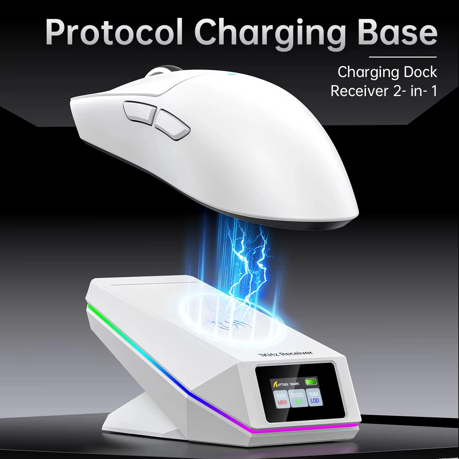 X11 Pro V2  RGB Wireless Gaming Mouse 2.4G PAW3315 Three Modes with Magnetic Charging Dock Gaming Mouse