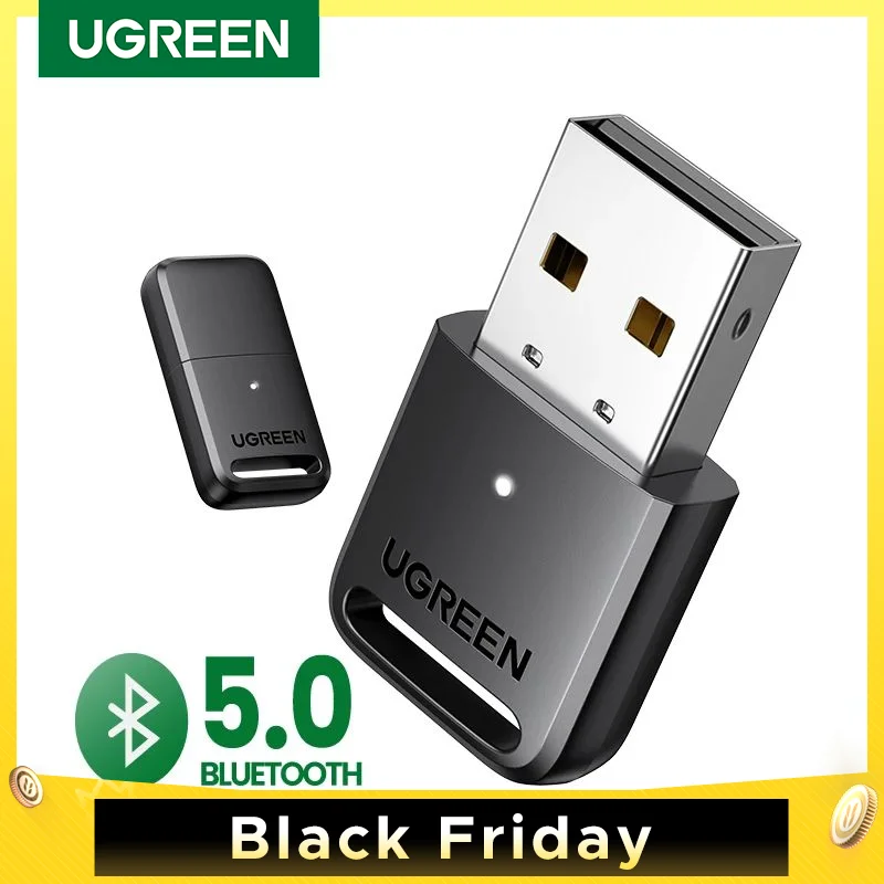 UGREEN Bluetooth 5.0 Adapter for PC USB Bluetooth 5.0 Receiver Dongle Wireless Computer Adapter For Mouse Keyboard Win 11/10/8.1