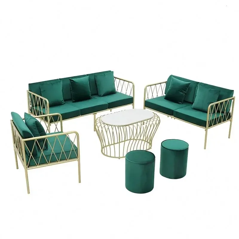 Nordic light luxury modern clothing store living room web celebrity leisure sofa single seat two seat peacock green sofa chair