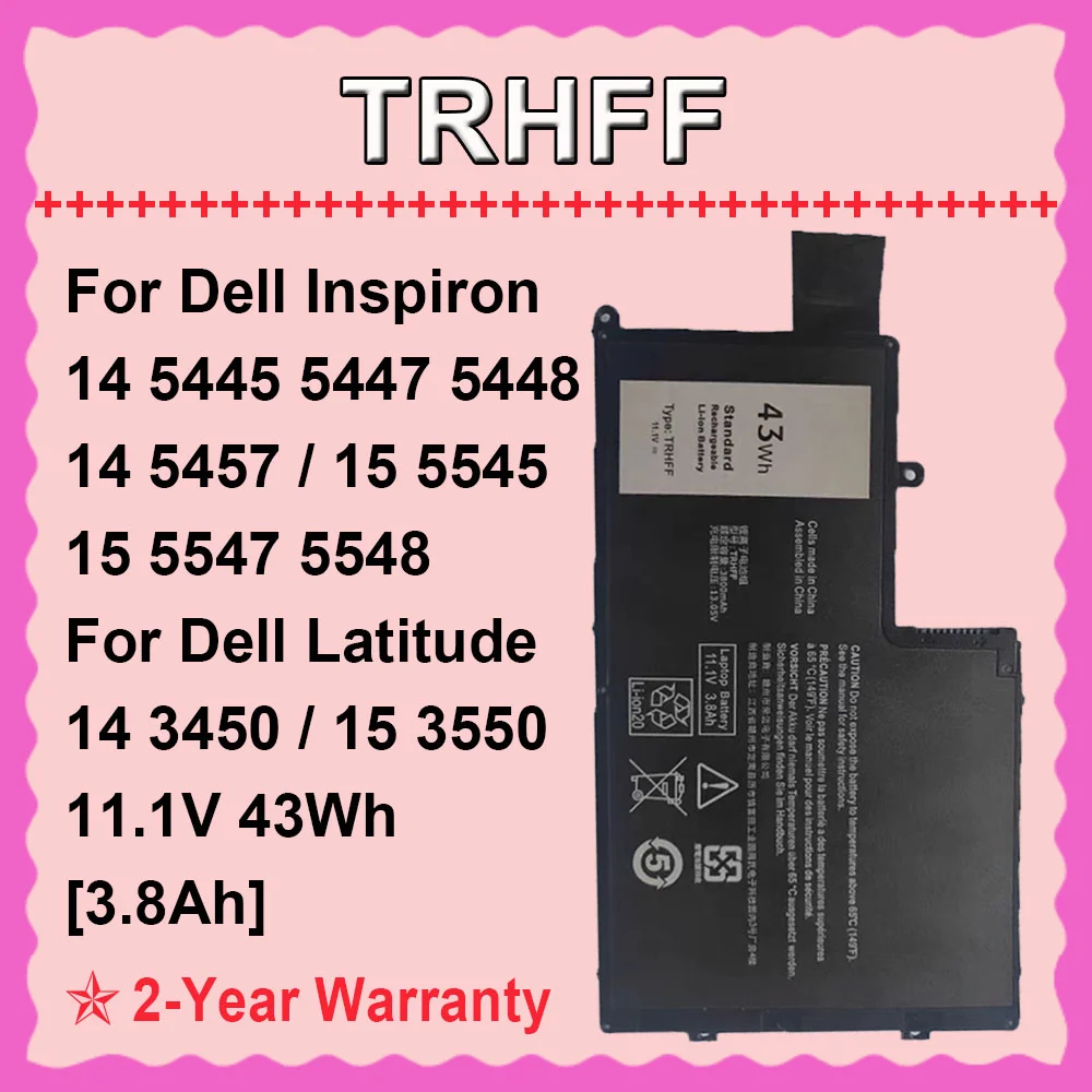 

FOR DELL TRHFF Inspiron 14 5445/5447/5448/5457 15 5545/5547/5548 Latitude 14-3450 15-3550 Laptop Battery 11.1V 43Wh DODOMORN