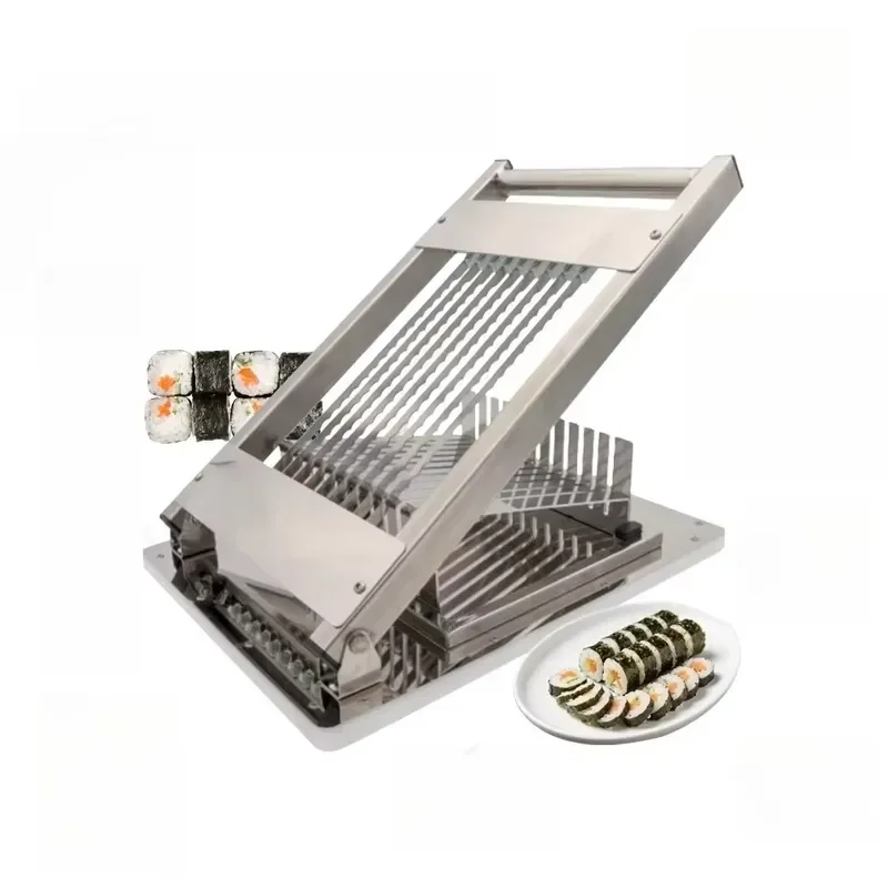 Portable Food Grade Stainless Steel Manual Sushi Roll Cutting Machine for Seaweed Sushi Rolls 8 Slice 10 Slice or 12 Slice