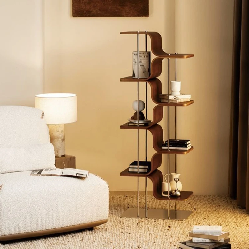 

Corner Living Room Bedroom Household Multi-layer Storage Solid Wood Against Wall Simple Corner Floor-to-ceiling Bookcase
