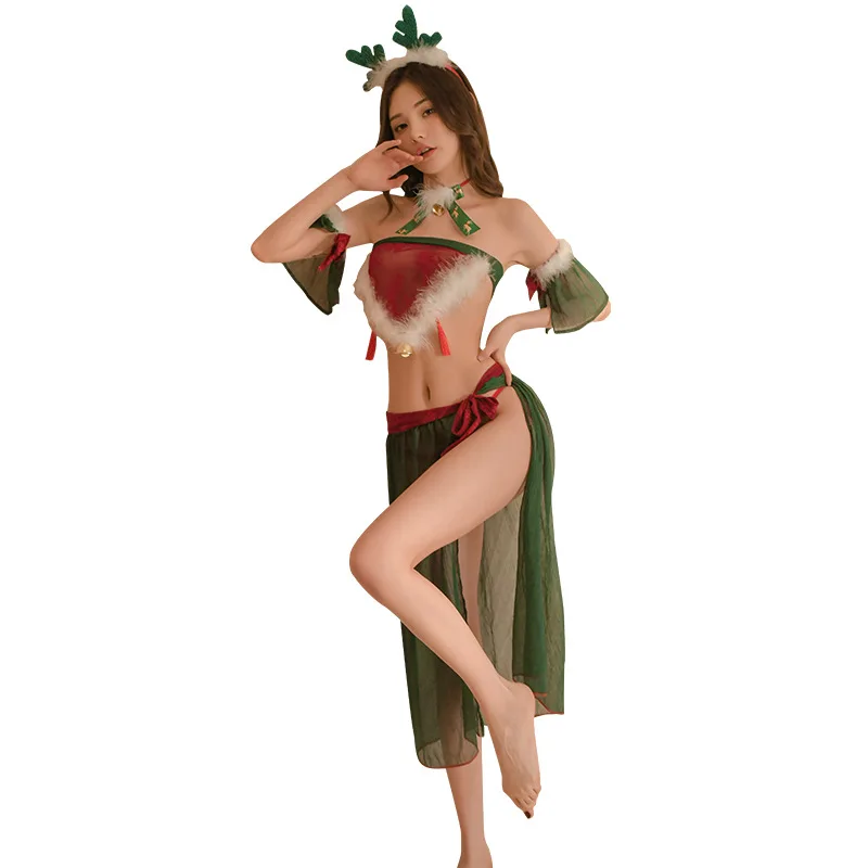 Erotic Lingerie Role-playing Uniform Temptation Halloween Cosplay Sexy Christmas Suit Perspective Bustier National Wind Hanbok